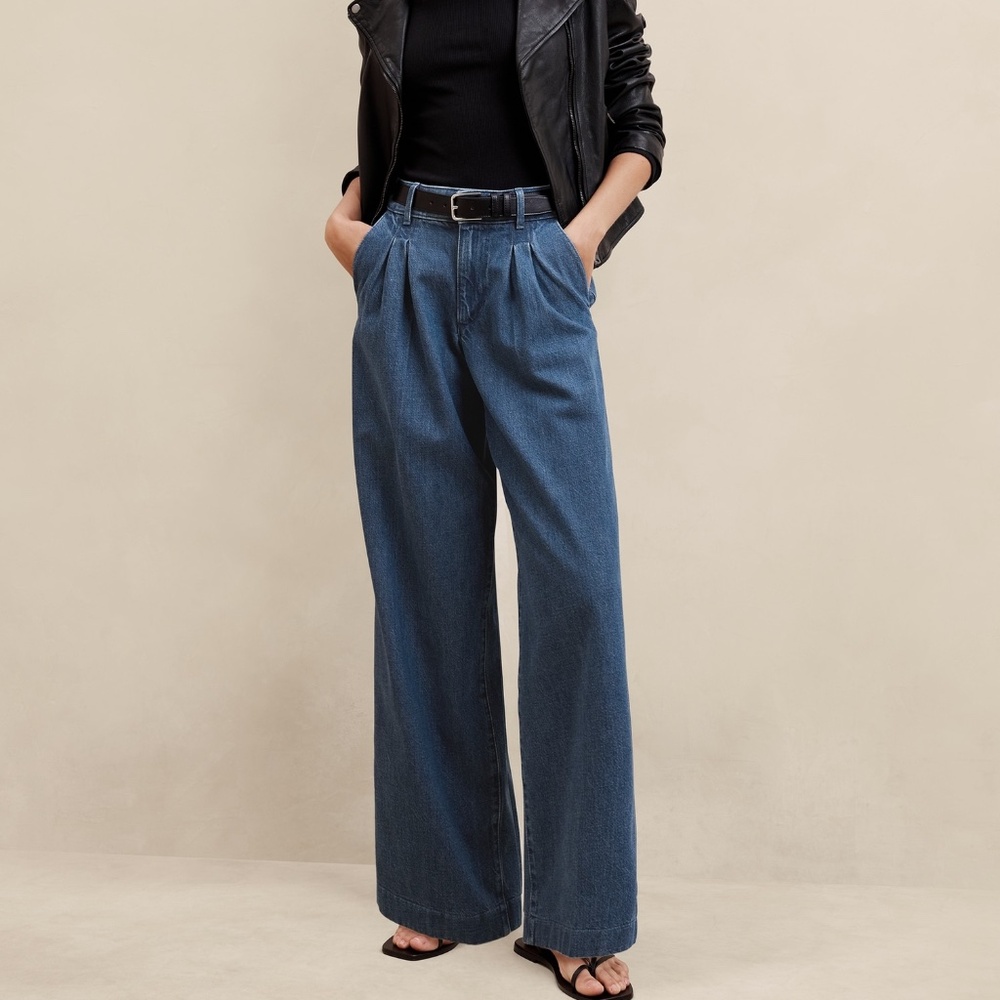 Banana Republic Blue Wide Leg Jeans
